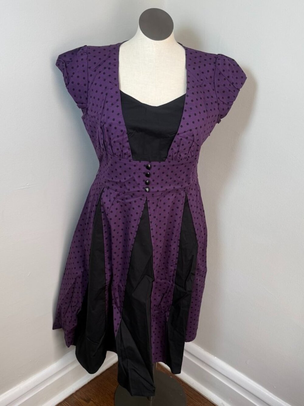 NWT Chic Star sz 1X Purple Polka Dot Swing Dress